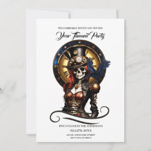 Cutest Steampunk Skeleton Inbjudningar