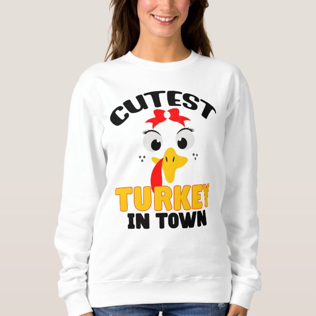 Cutest turkey in town, Thanksgiving Women's's T Shirt (Framsida)