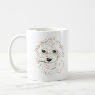 CUTEST White fluffy hund MUGG ©diane2020