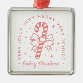 Cutesy demure julcoquette rosa estetisk julgransprydnad metall