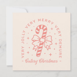 Cutesy demure julcoquette rosa estetisk julkort