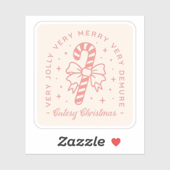 Cutesy demure julcoquette rosa estetisk klistermärken (Ark)