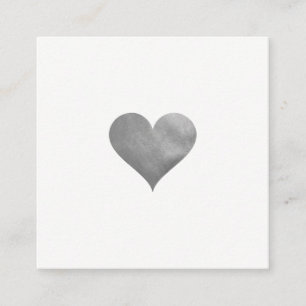 Cutesy Grått Heart Fyrkantigt Visitkort