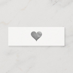 Cutesy Grått Heart Mini Visitkort