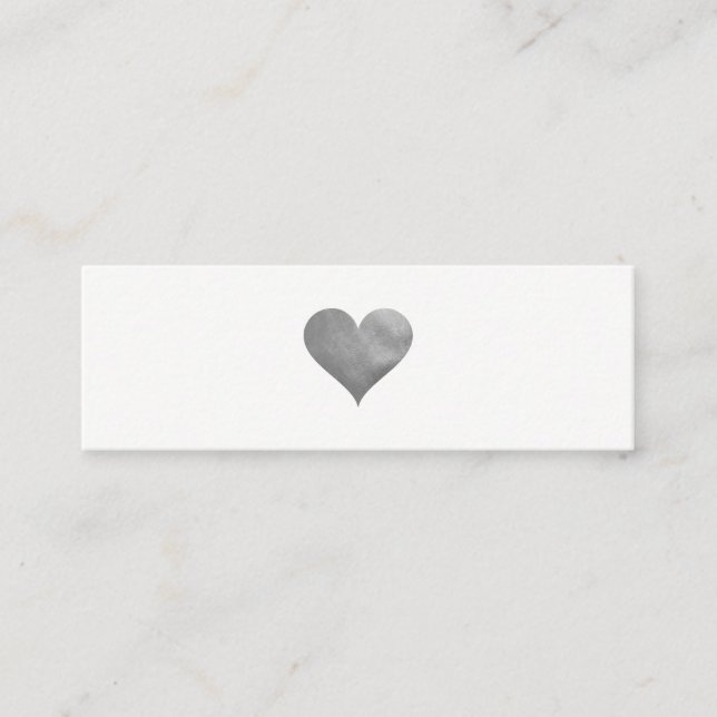 Cutesy Grått Heart Mini Visitkort (Framsida)