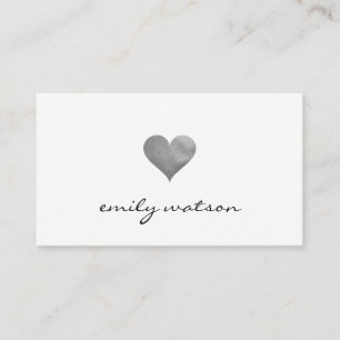 Cutesy Grått Heart Visitkort