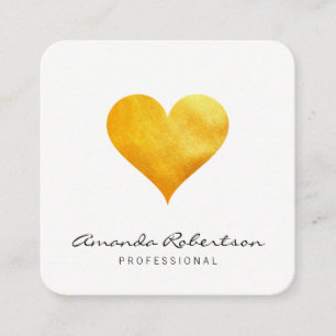 Cutesy Guld Heart Fyrkantigt Visitkort