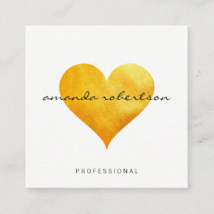 Cutesy Guld Heart Fyrkantigt Visitkort