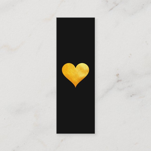 Cutesy Guld Heart Mini Visitkort (Framsida)