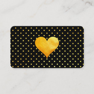 Cutesy Guld Heart Polka Dot Mönster Visitkort