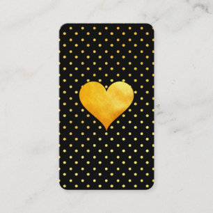 Cutesy Guld Heart Polka Dot Mönster Visitkort