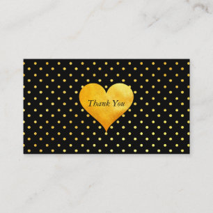 Cutesy Guld Heart Polka Dot Tack / Referal Rabattkort