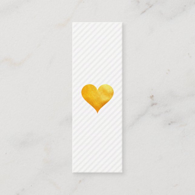 Cutesy Guld Heart Rand Mönster Mini Visitkort (Framsida)