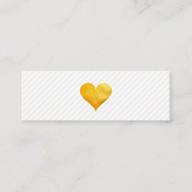 Cutesy Guld Heart Rand Mönster Mini Visitkort (Framsida)