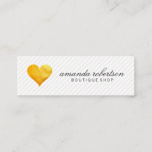 Cutesy Guld Heart Rand Mönster Mini Visitkort