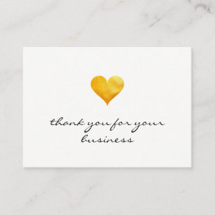 Cutesy Guld Heart Tack Lojalitetskort