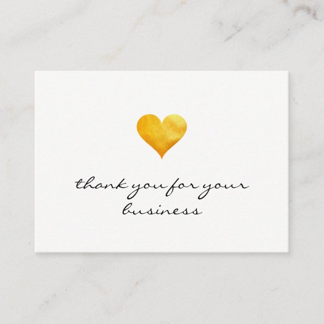 Cutesy Guld Heart Tack Lojalitetskort (Framsida)