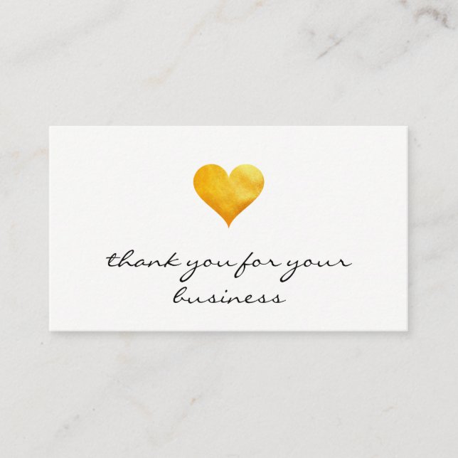 Cutesy Guld Heart Tack Lojalitetskort (Framsida)