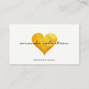 Cutesy Guld Heart Visitkort