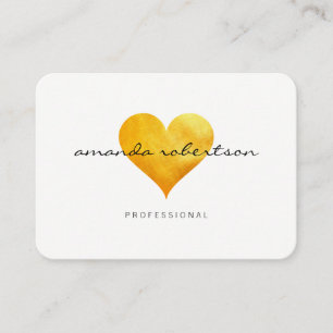 Cutesy Guld Heart Visitkort