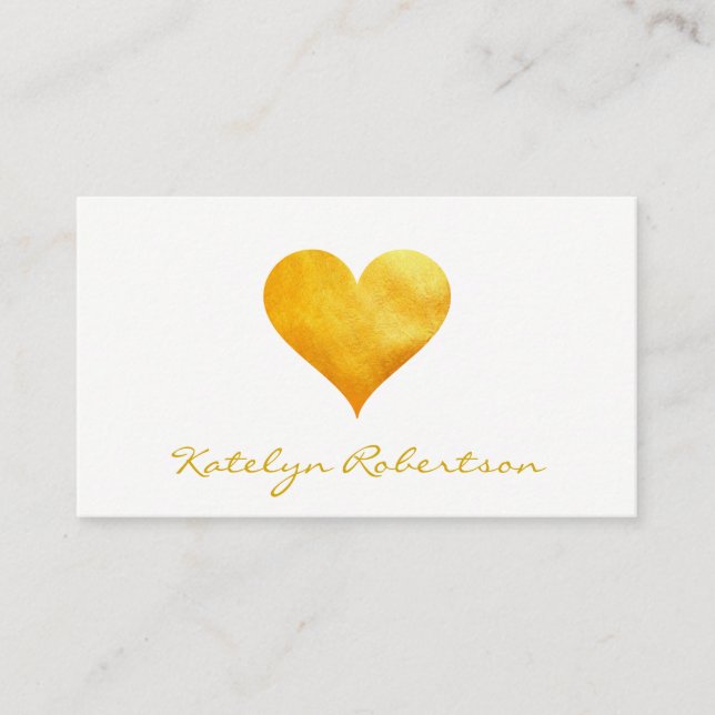 Cutesy Guld Heart Visitkort (Framsida)