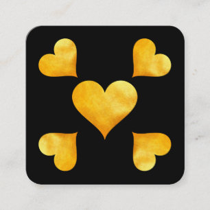 Cutesy Guld Hearts Fyrkantigt Visitkort