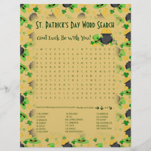 Cutesy Tur för Irish Ord Search Game