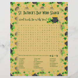 Cutesy Tur för Irish Ord Search Game Reklamblad