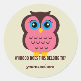 Cutesy Uggla DET HÄR TILLHÖRET TILL Stickers Runt Klistermärke