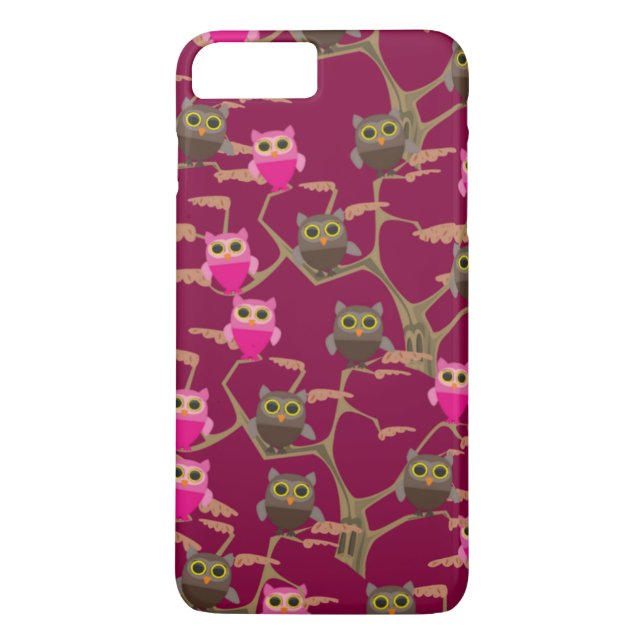 Cutesy ugglor på träd Case-Mate iPhone skal (Baksida)