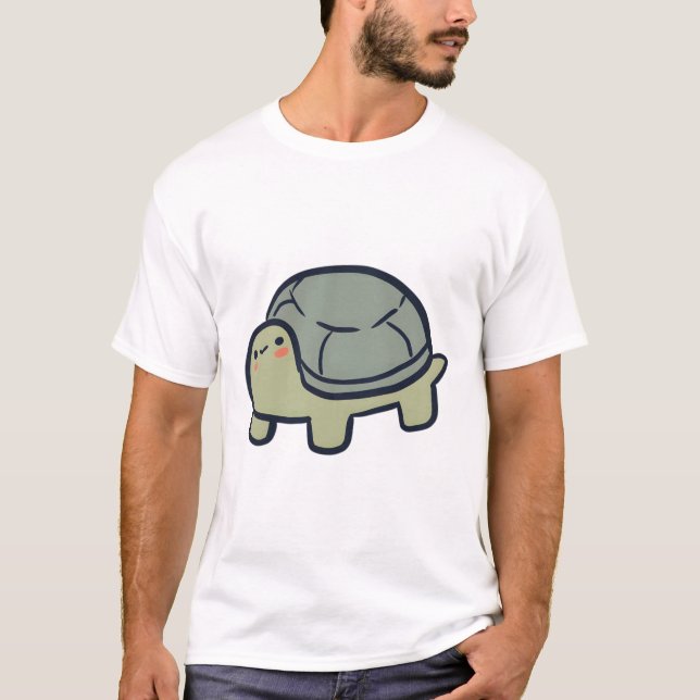 Cuteturtle Delight � Cute Animal Art T Shirt (Framsida)