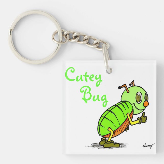 Cutey Kryp Acrylic Keychain - Grönt (Framsidan)