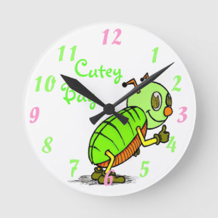 Cutey Kryp Wall Clock Rund Klocka