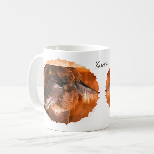 Cutey Llama Animal Personlig Kaffemugg (Framsida vänster)