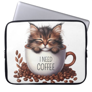 CUTFLUFFY MAINE COON KITTEN I COFFEE KOPP LAPTOP FODRAL