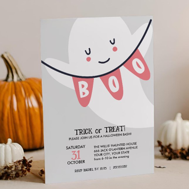 CUTGHOST BOO TRICK ELLER TREATS KIDS HALLOWEEN INBJUDNINGAR (Skapare uppladdad)