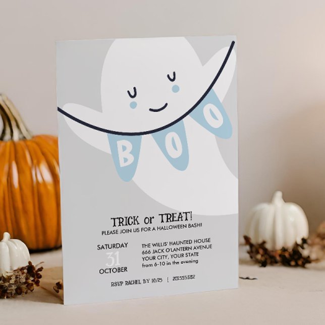 CUTGHOST BOO TRICK ELLER TREATS KIDS HALLOWEEN INBJUDNINGAR (Skapare uppladdad)