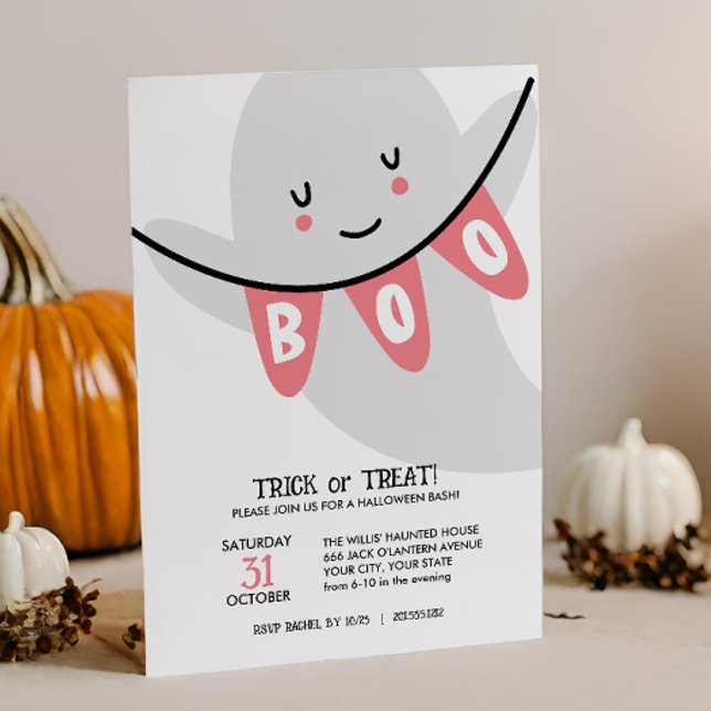 CUTGHOST BOO TRICK ELLER TREATS KIDS HALLOWEEN INBJUDNINGAR (Skapare uppladdad)