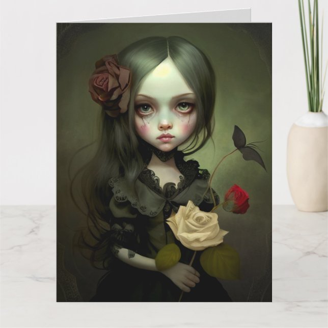 CUTGOTH GIRL SWEET BIRTHDAY GOTHIC GREETING CARD KORT (Framsida)