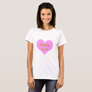 Cutie 3.14 Pi Day Rosa Heart Tee Shirt