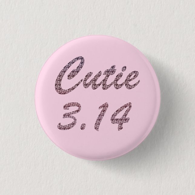 Cutie 3.14 Pi Day Rosa Knapp (Framsida)