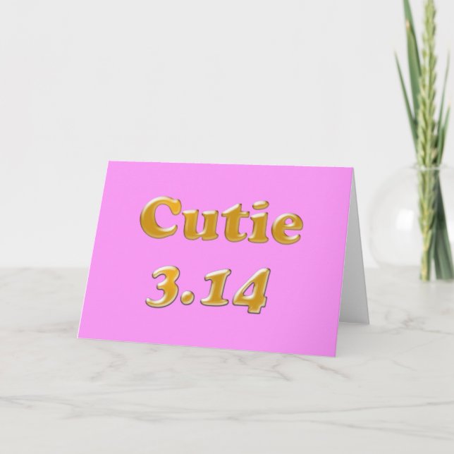 Cutie 3.14 Pi Day Rosa Kort (Framsida)