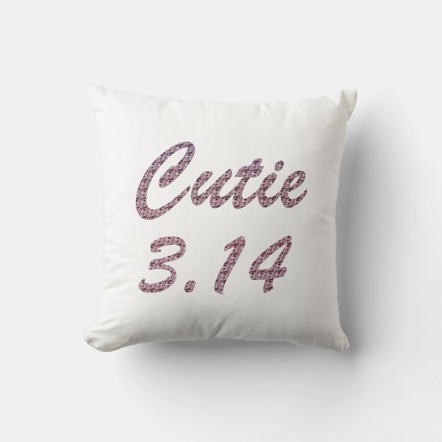 Cutie 3.14 Pi Day Rosa Kudde (Framsida)
