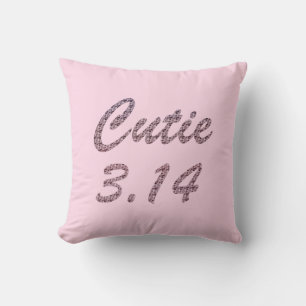 Cutie 3.14 Pi Day Rosa Kudde