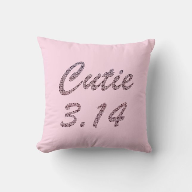 Cutie 3.14 Pi Day Rosa Kudde (Framsida)