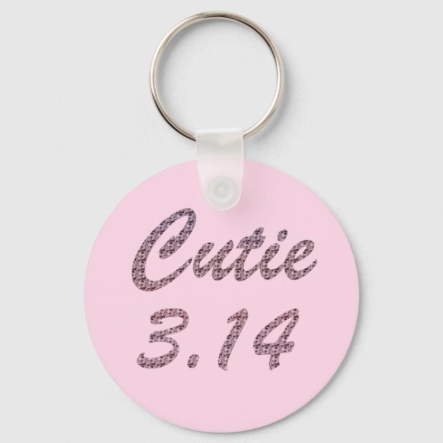 Cutie 3.14 Pi Day Rosa Nyckelring (Framsida)