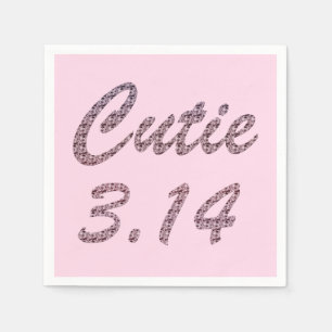 Cutie 3.14 Pi Day Rosa Pappersservett