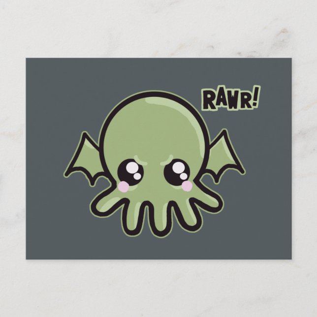 Cutie Baby Cthulhu Vykort (Framsida)