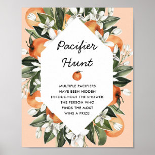 Cutie Baby Shower Nappar Hunt-speltecken Poster