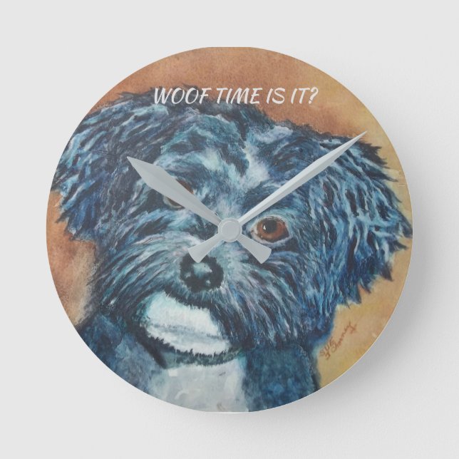 CUTIE BLACK HAVANESE RUND KLOCKA (Framsida)